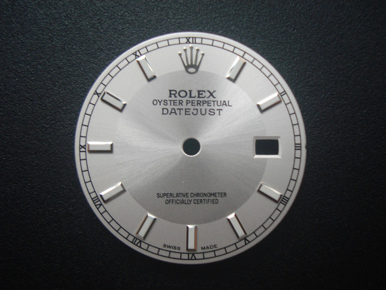 28.0mm Silver And White Sunburst Tuxedo Dial Marked Rolex Symbol With Silver Luminous Sticks For Mens Steel DATEJUST Watch Fit ETA 2836 Or DG 2813 Or MIYOTA 8215 Automatic Movement With DWO