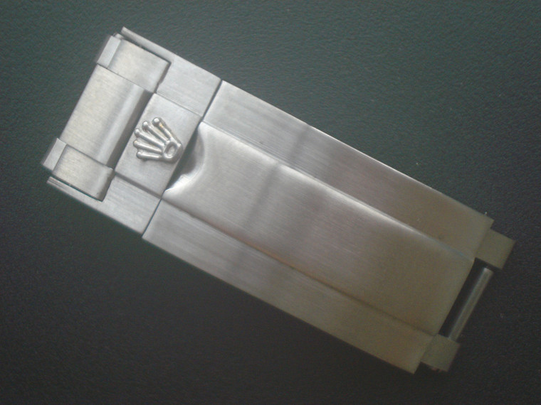 Rolex Signed Stainless Steel All Brushed Flip-Lock Hidden Clasp With Adjustable End Link For New Style Of Mens 20mm Rolex Submariner 116610 Or 114060 Oyster Watch Band Bracelet 