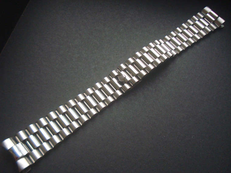 20mm Signed Stainless Steel President Watch Band Bracelet Strap With Fixed Curved End Pieces For Vintage 36mm ROLEX DATEJUST Watch