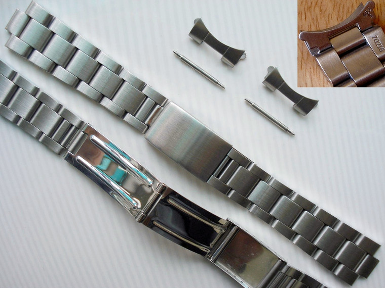 Unbranded 19mm Tapered To 16mm Solid stainless Steel All Brushed Oyster Quality Watch Bracelet Band Strap For Vintage 34mm Watch Case