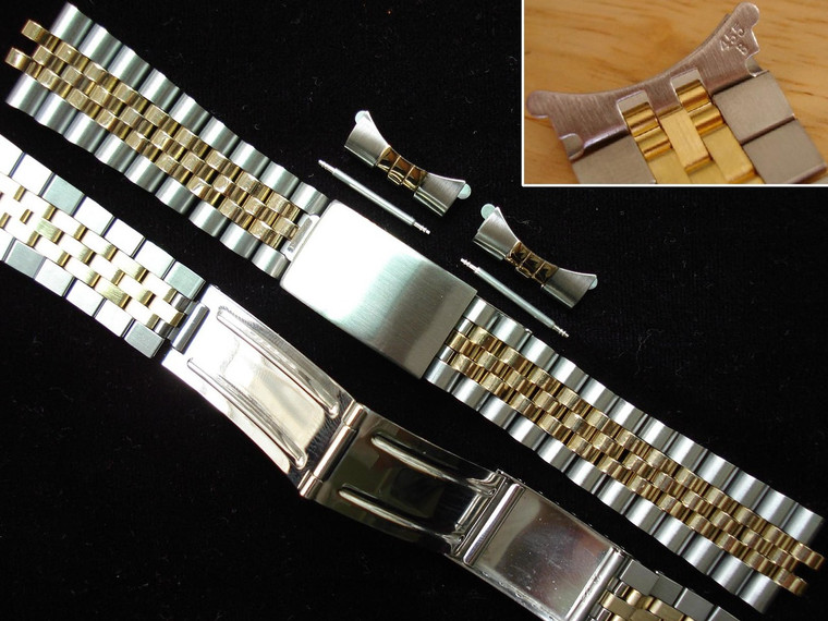 Unbranded 19mm Jubilee Style Gold Alloy Plated 2-Tone Quality Watch Band Bracelet Srap For Vintage Mens 34mm DATEJUST Watch