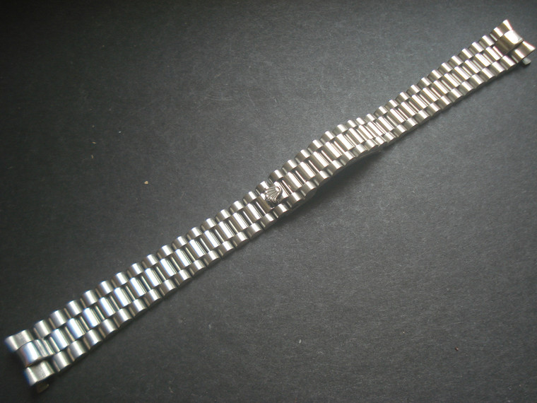 13mm Signed Stainless Steel President Watch Band Bracelet Strap With Curved End Pieces For Vintage Ladies 26mm ROLEX DATEJUST Watch