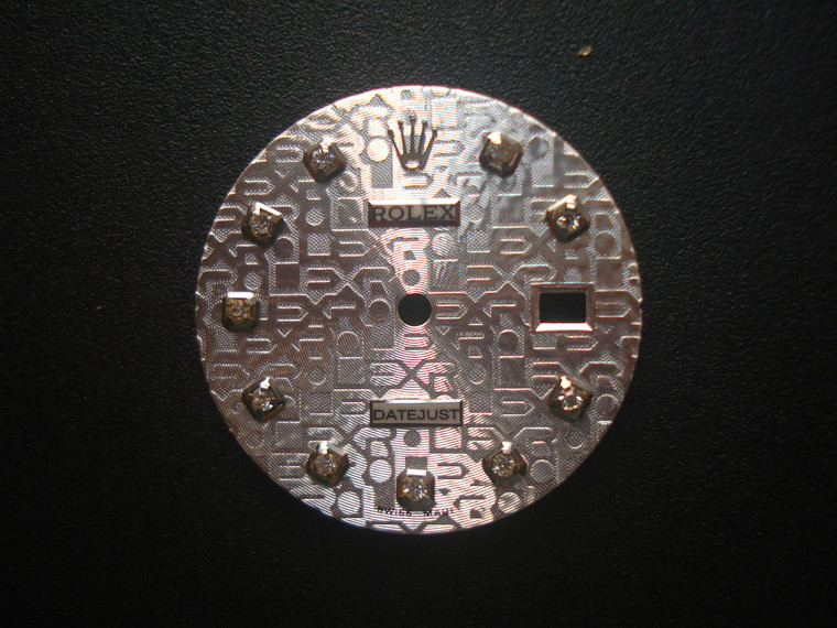 28mm Silver Totemic Dial Marked Rolex Symbol With Silver CZ Rhinestones And Date Window Fit ETA 2836 Or DG 2813 Or MIYOTA 8215 Automatic Movement With DWO For Mens steel DATEJUST Watch