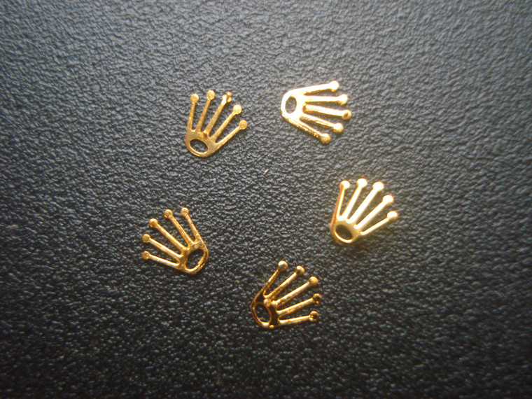 10 Pcs Golden Rolex Crown Coronets Logo For Mens Rolex DateJust Or Day-Date Or Daytona dial