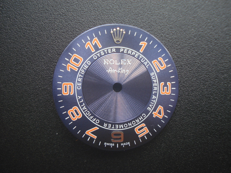 28.4mm Blue Dial Marked Rolex Symbol With Orange Numbers For Mens OYSTER PERPETUAL Air-King Watch Fit DG 2813 Or MIYOTA 8215 Automatic Movement