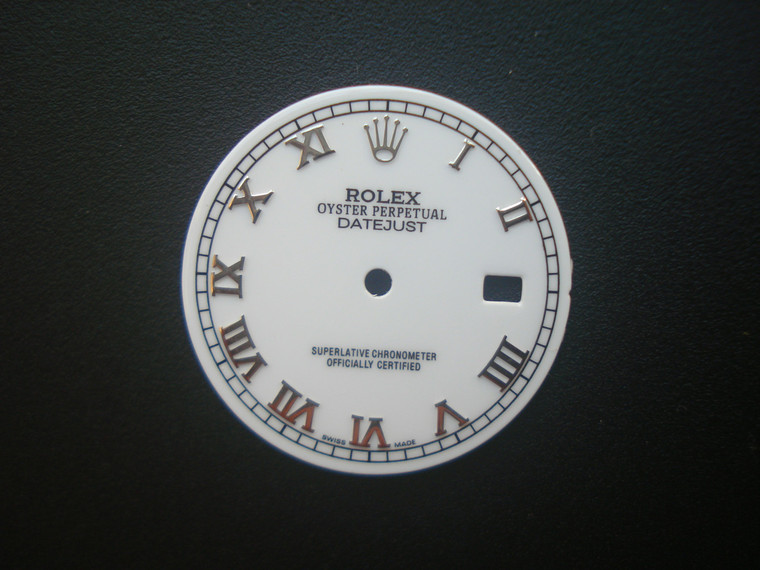 28.5mm White Dial Marked Rolex Symbol With Silver Roman Numbers For Mens Steel DATEJUST Watch Fit DG 2813 Or MIYOTA 8215 Automatic Movement With DWO