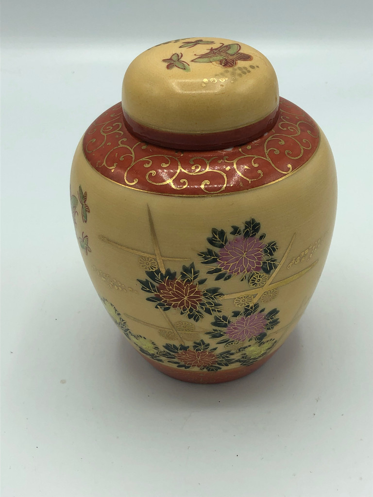 Handpainted Japanese ginger jar