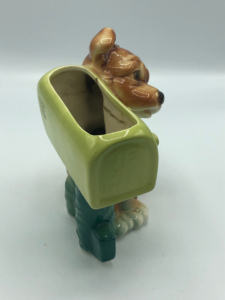 Royal Copley dog & mailbox planter
