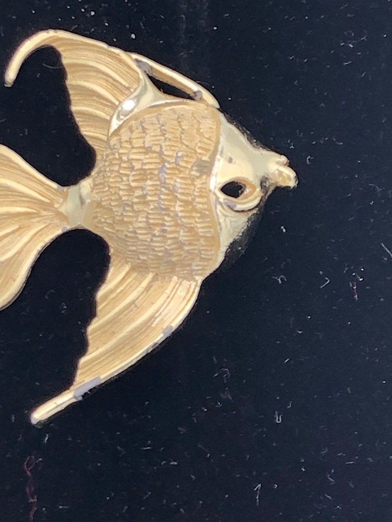 Gold tone fish pin