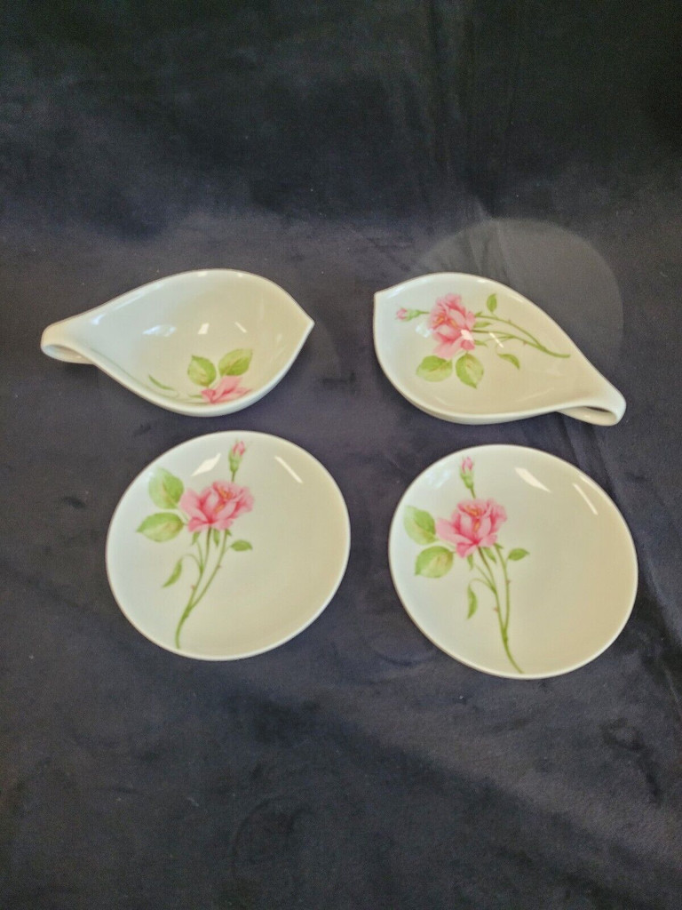 Mikasa Bone China June Rose Set of 2 Sauce Bowls and Saucers