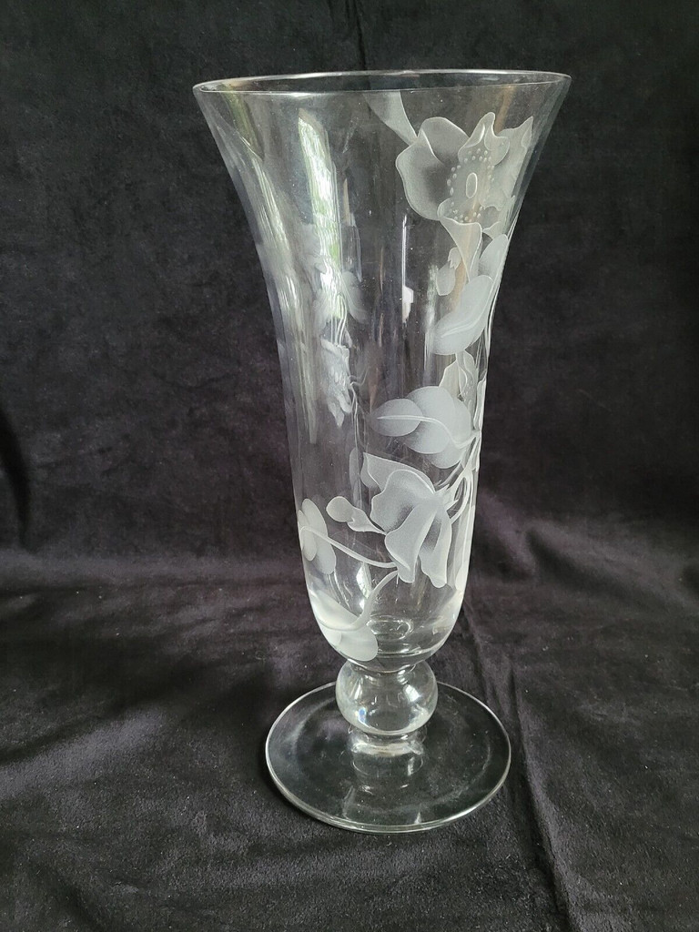 Tiffin Franciscan Carved Roses Pedestal Vase