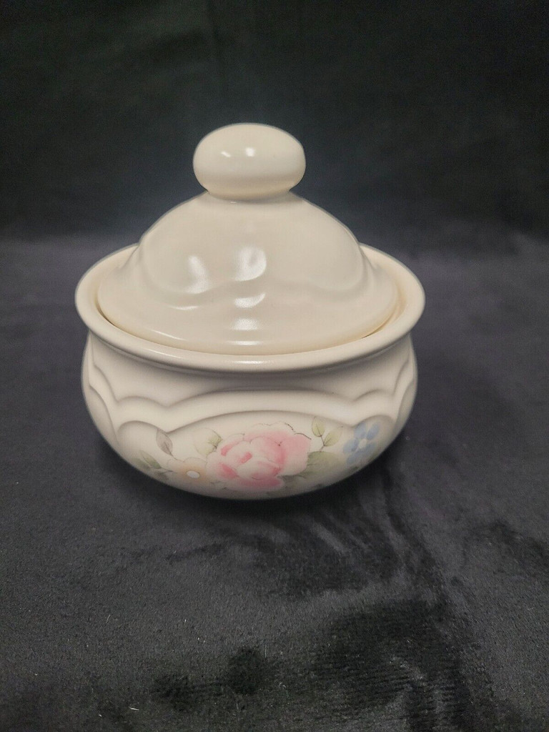 Pfaltzgraff Sugar Bowl with Pink Rose