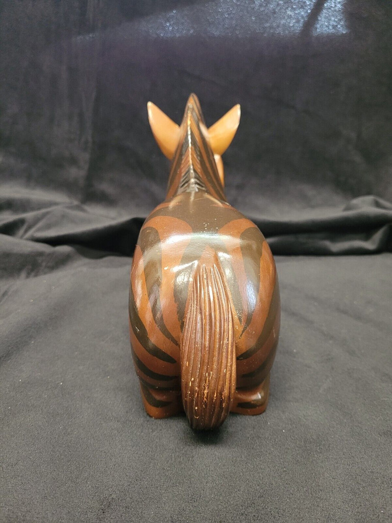 Vintage Arthur Court Designs Wooden Kneeling Zebra • VERY RARE!