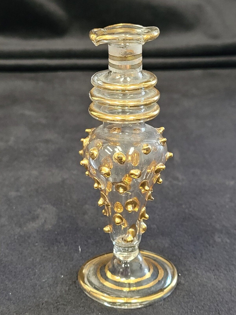 Egyptian Glass Clear Perfume Bottle No Stopper