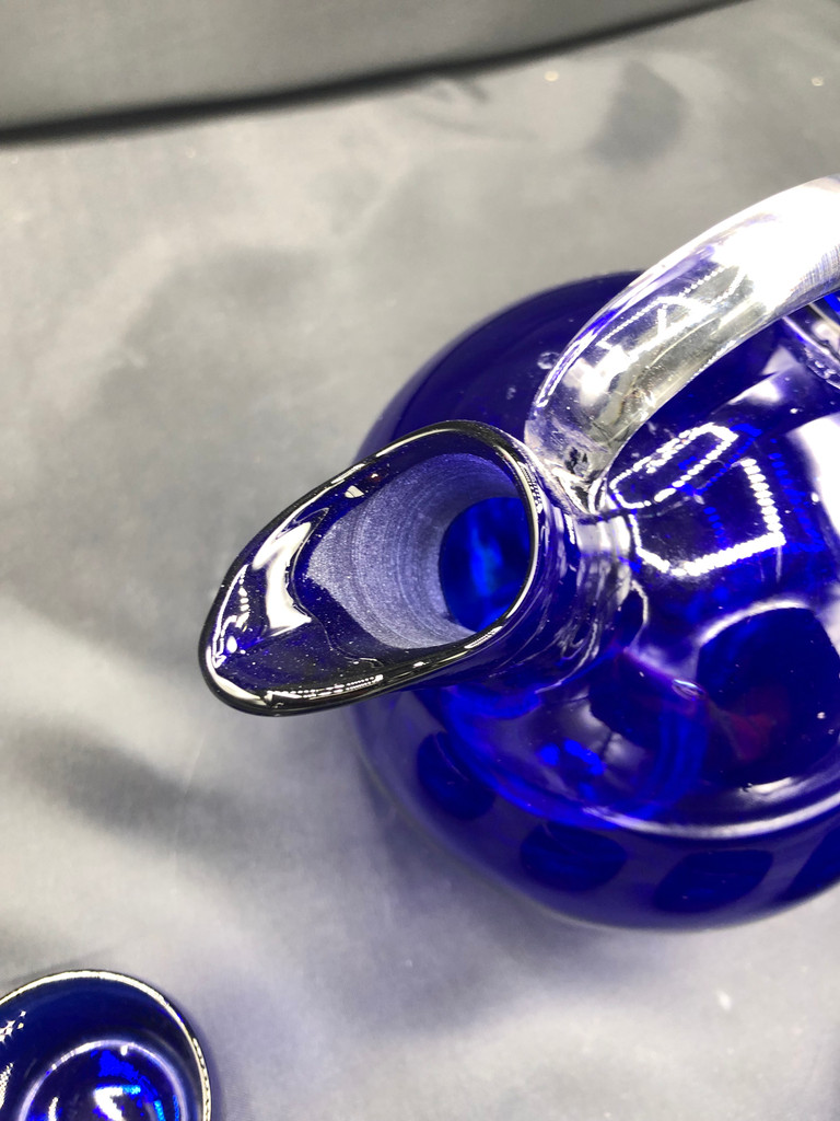 Cambridge Cobalt Blue w/Pitcher & 5 glasses