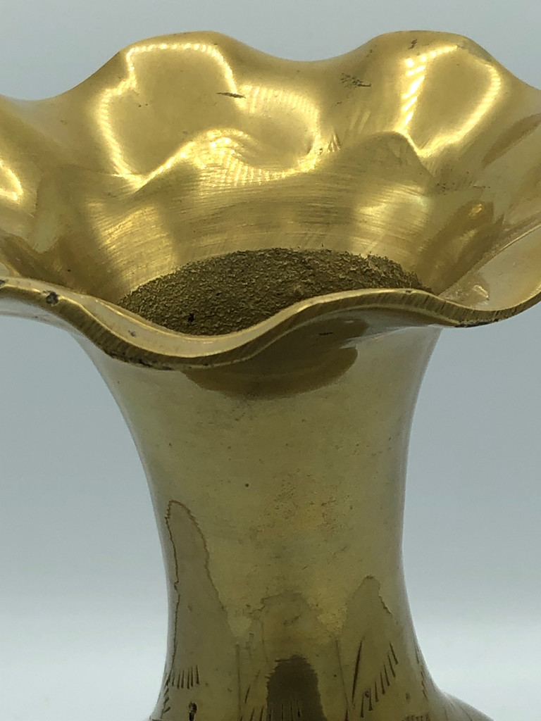 Etched Brass Vase