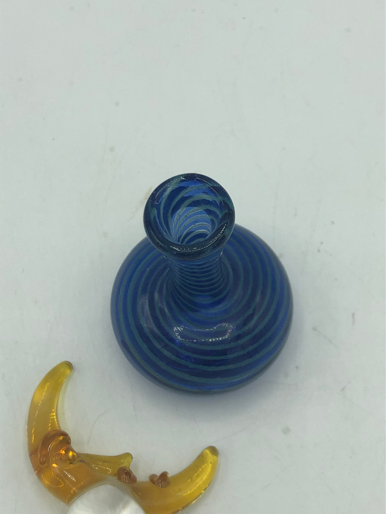 Molina perfume blue glass with moon on top