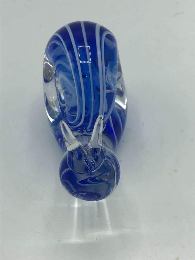 Blue & White glass snail