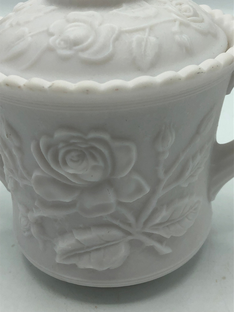 Indiana glass Embossed Rose Sugar Bowl
