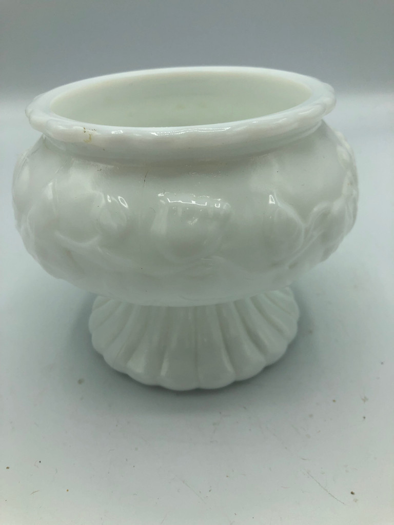 Milk glass Brady Company Pedestal bowl