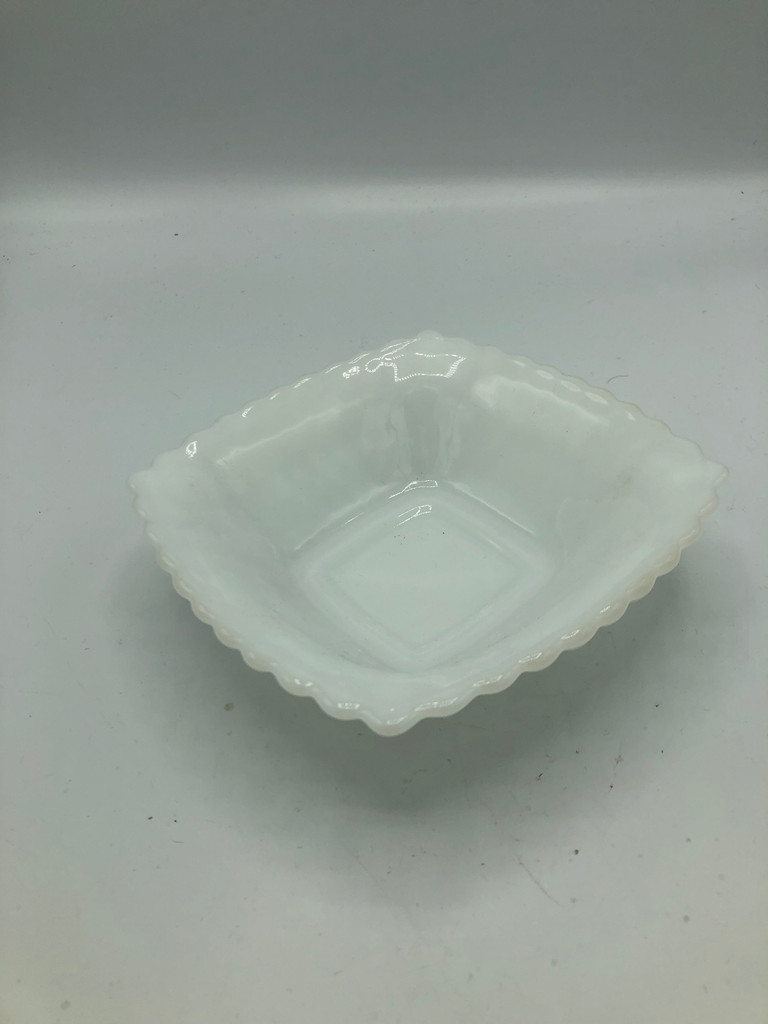 Milk glass candy dish