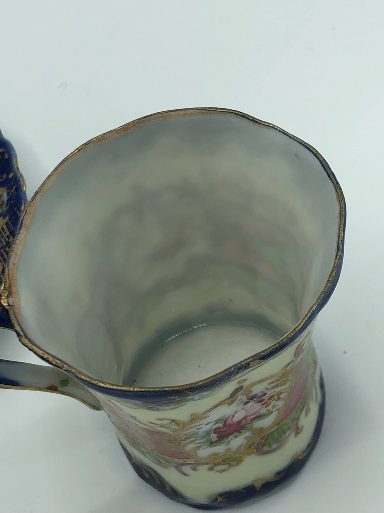 Vintage Royal blue & Floral Porcelain Teacup & Saucer