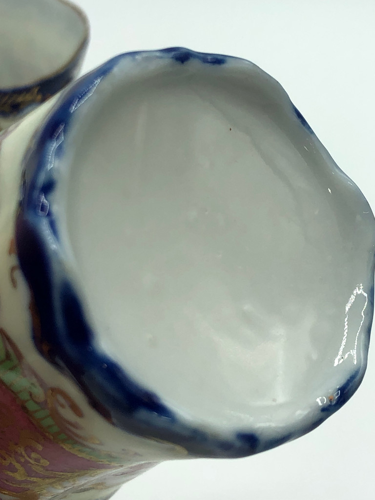 Vintage Royal blue & Floral Porcelain Teacup & Saucer