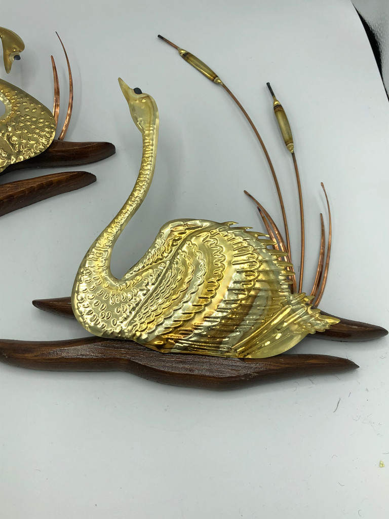 Vintage Metal Swan Wall Art