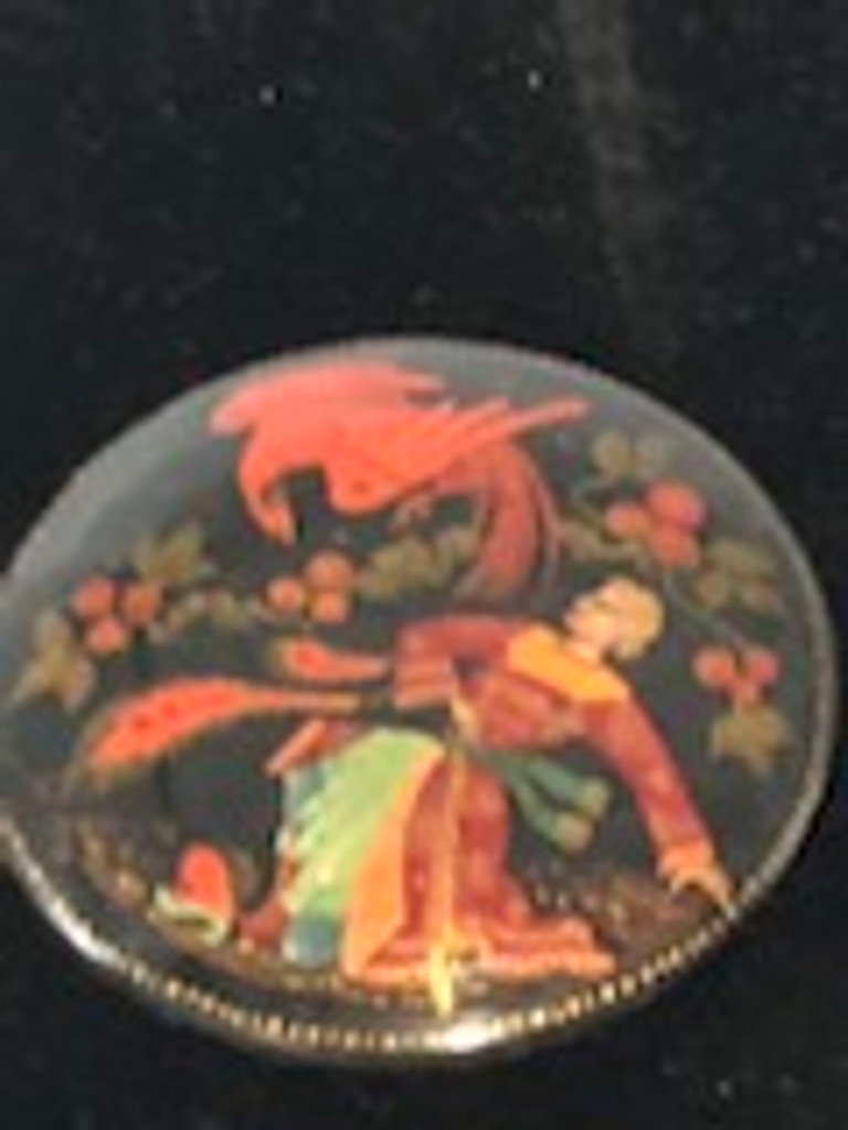 Hand painted Russian Brooch