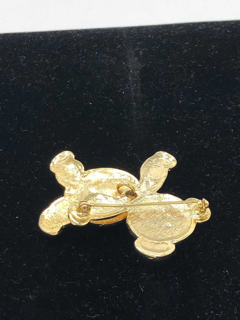 Gold tone Movable Bear brooch
