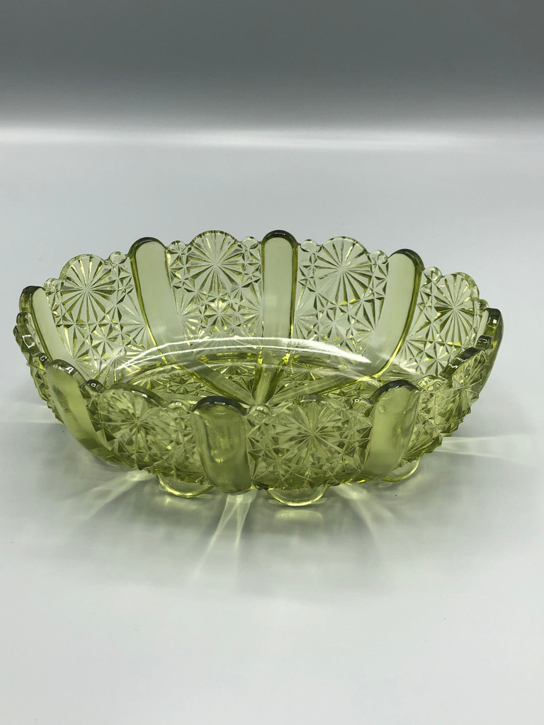 Vintage Oblong green EAPG bowl