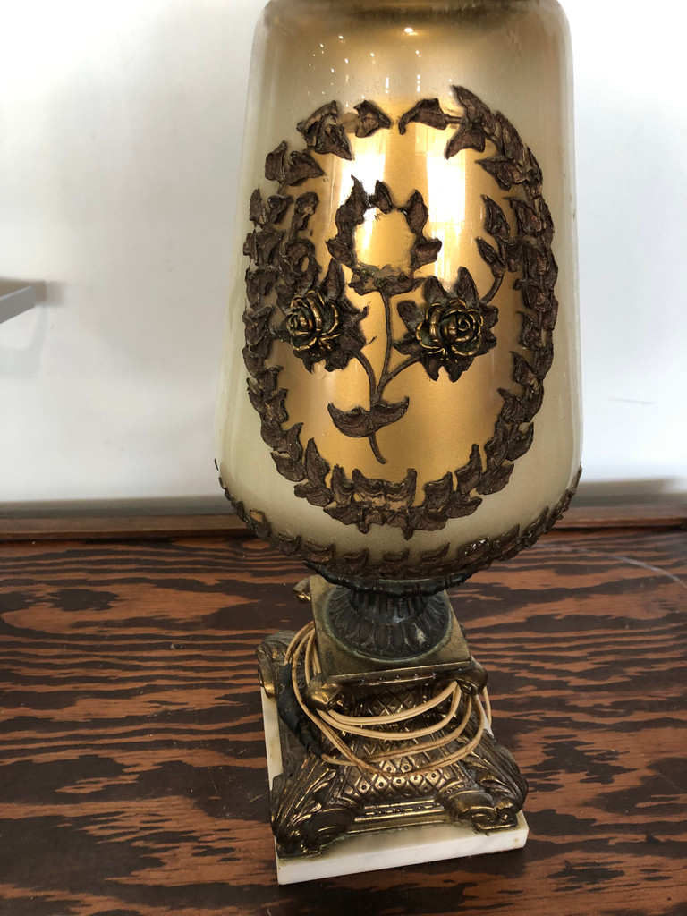 Vintage Gold & Rose Lamp