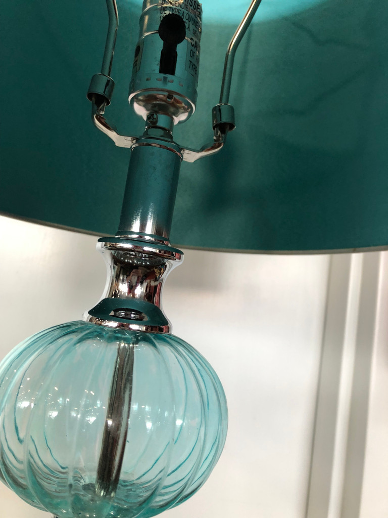 Turquoise glass lamp