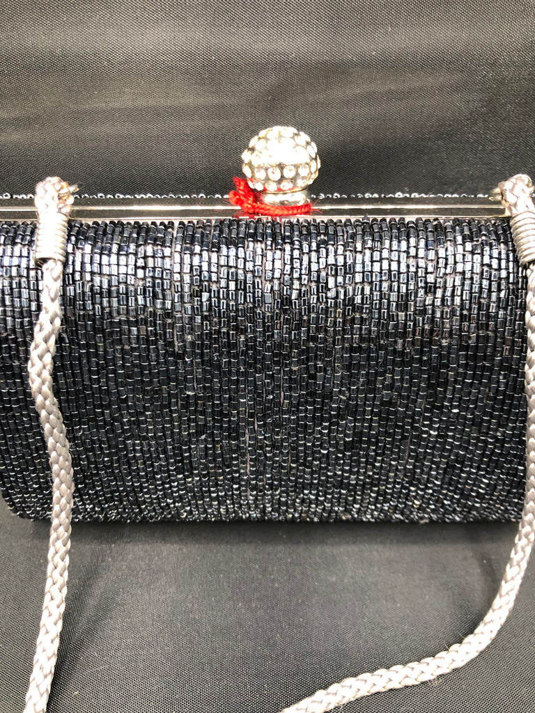 Kate Landry Blue Beaded Minaudiere