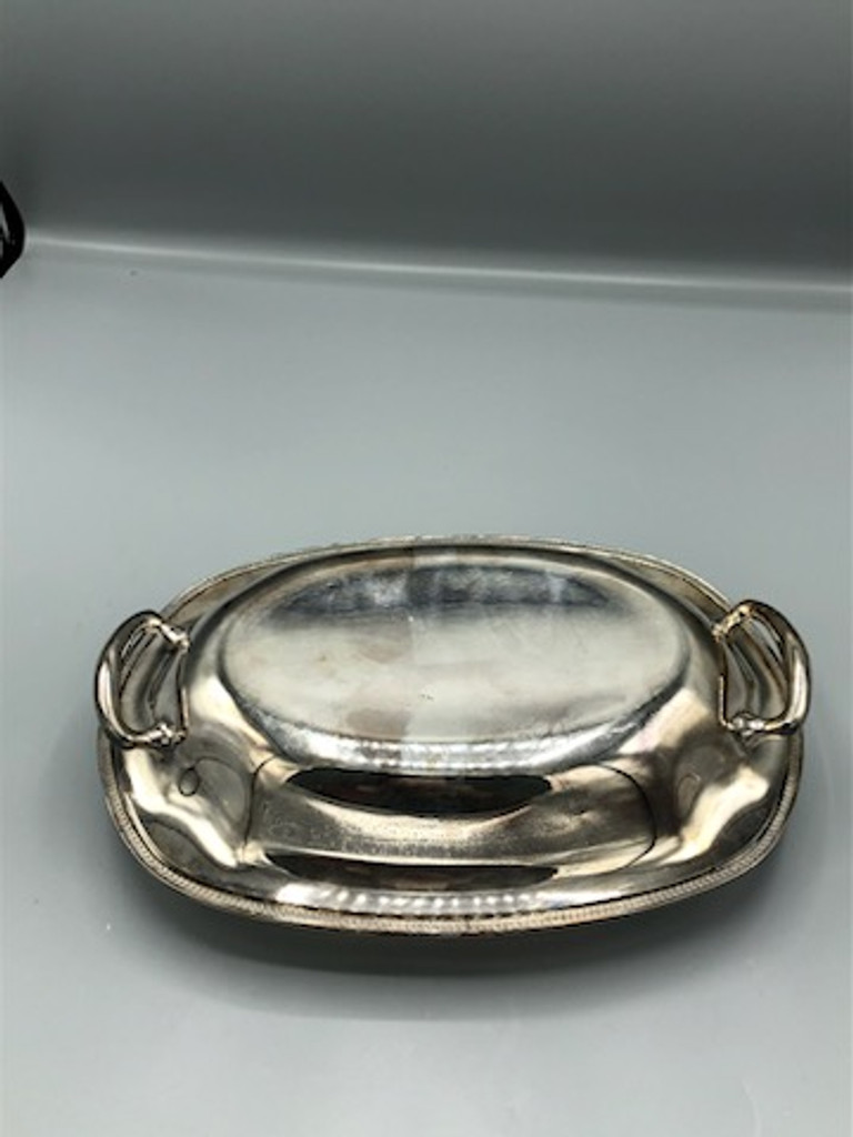 Vintage Mulholland Silverplate platter dish with lid