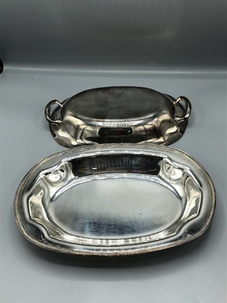 Vintage Mulholland Silverplate platter dish with lid