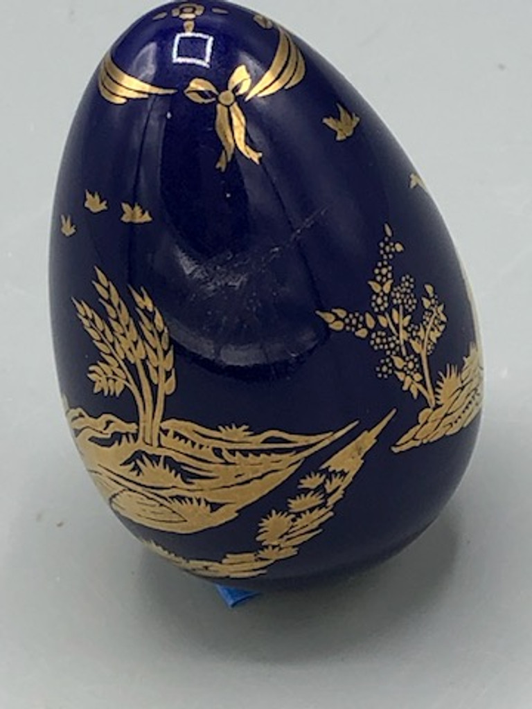 The Franklin Mint Cobalt blue gold egg