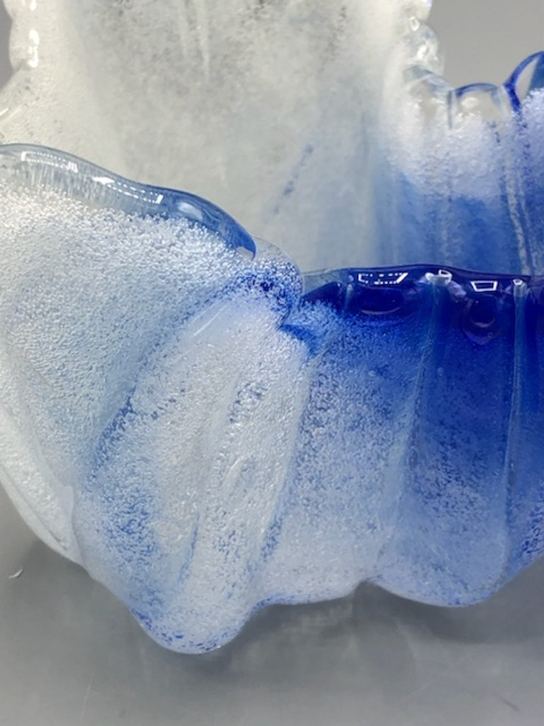 Blue & White Art glass bowl