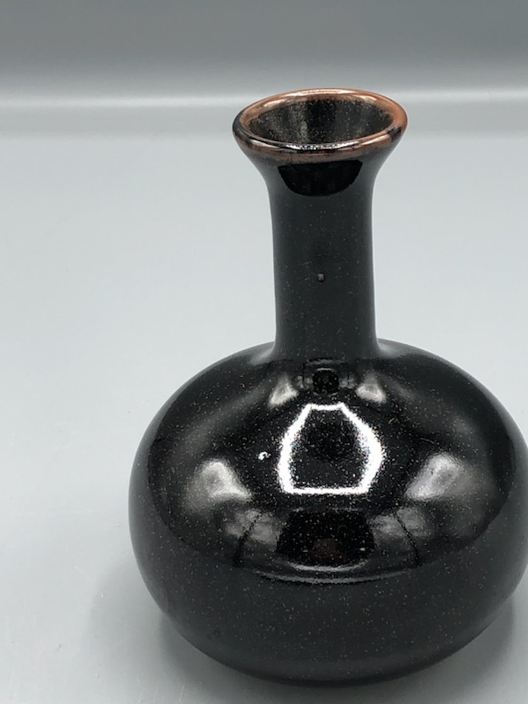 Black pottery bud vase