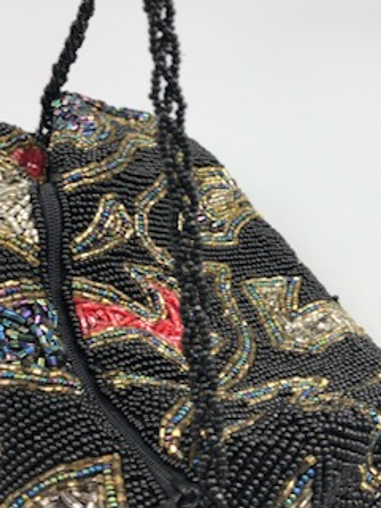 Black beaded purse