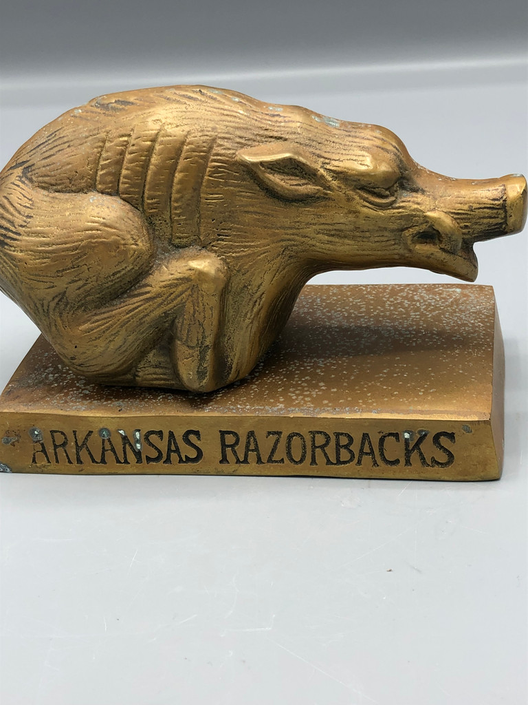 Vintage University Arkansas razorback brass cast figure