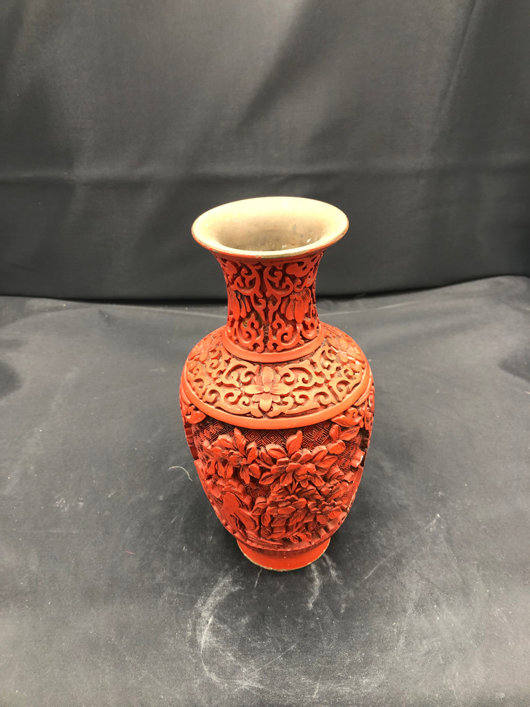 Carved Cinnabar Lacquerware Vase