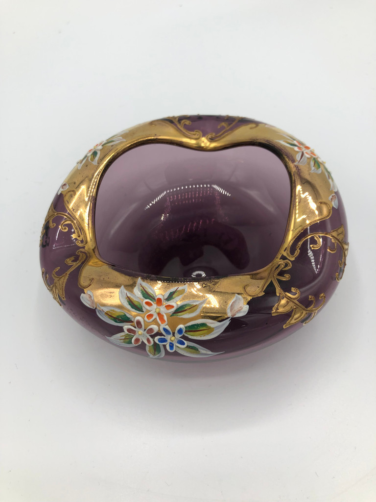 Bohemian glass Amethyst Ashtray