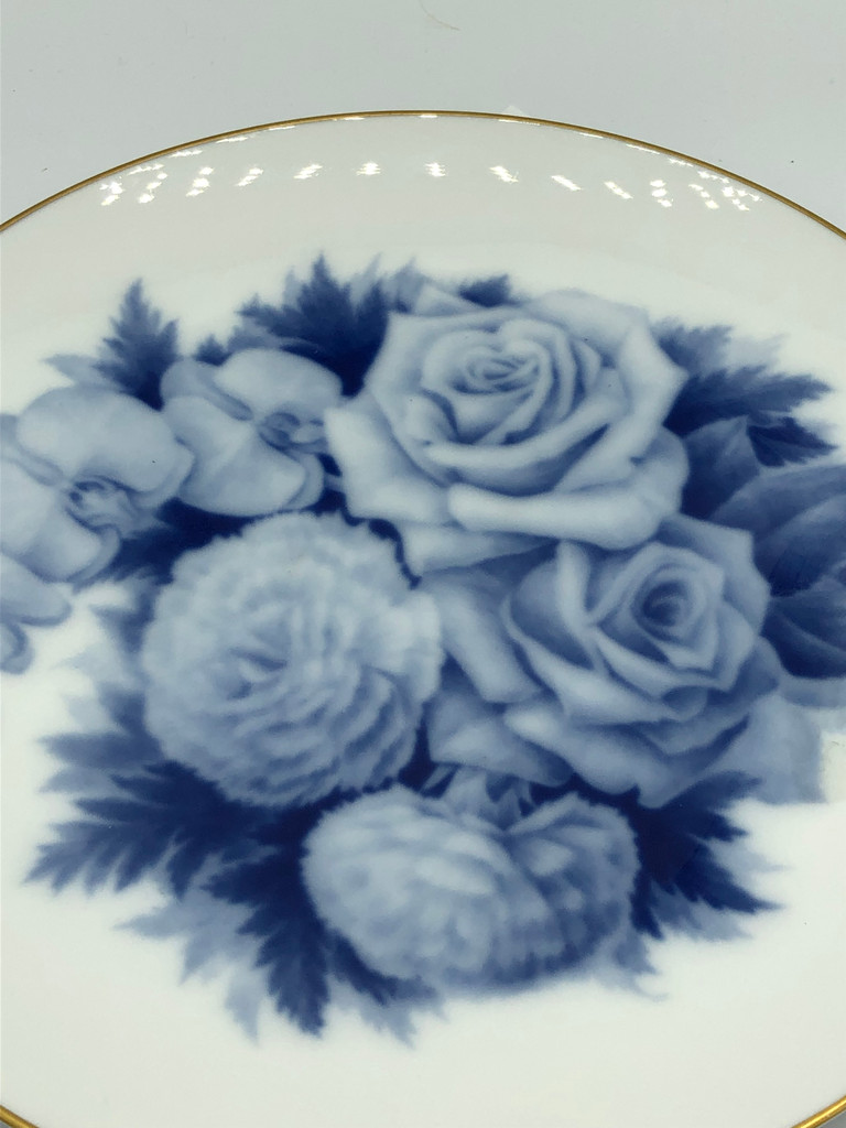 Okura Vintage Blue Floral Plate