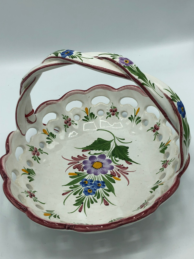 Hand Painted RCCL Portugal Pottery Basket