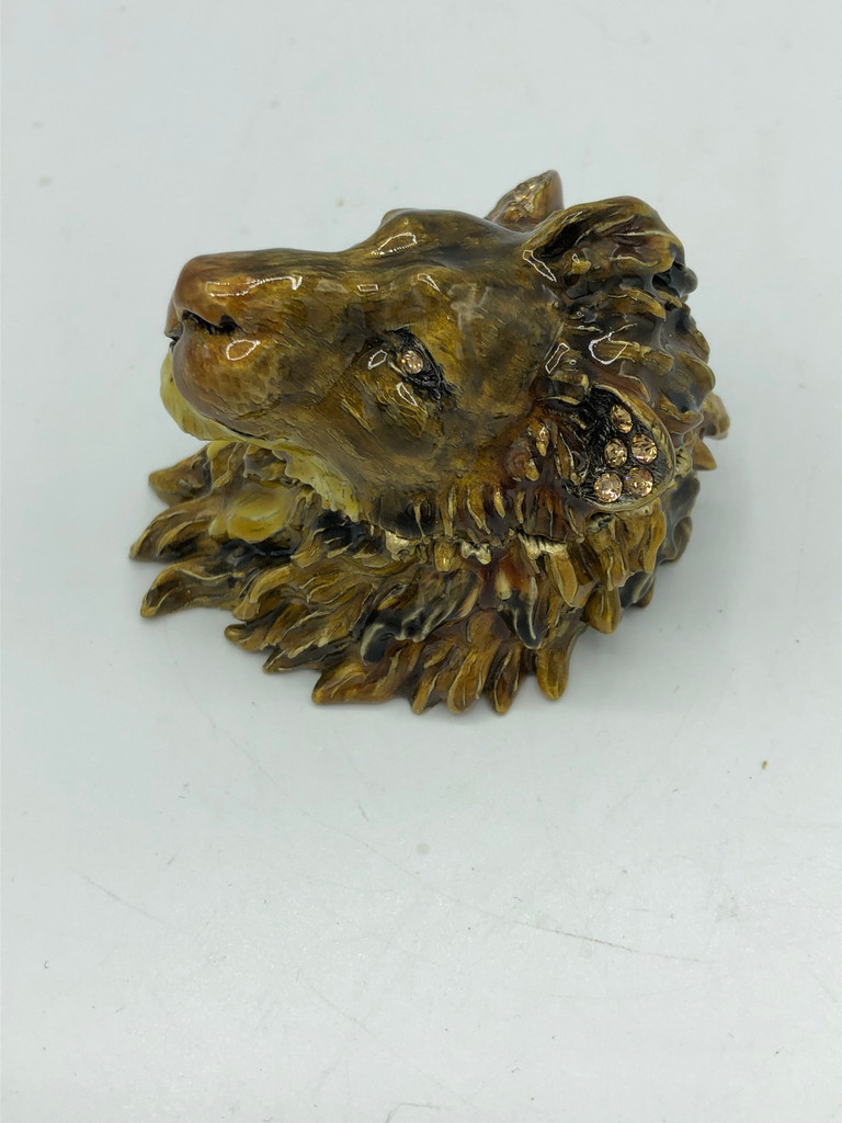 Lion Jeweled Trinket Box