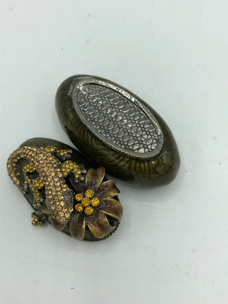 Jeweled Lizard Pill Trinket Box