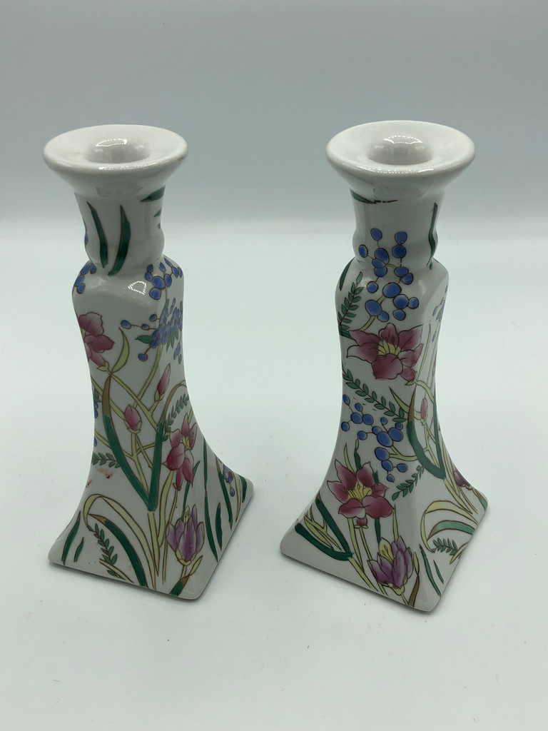 Pair of Ceramic Candlestick Holder