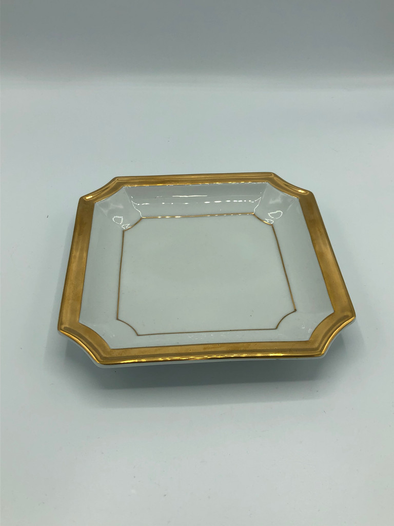 Square Ceramic Bowl with gold rim