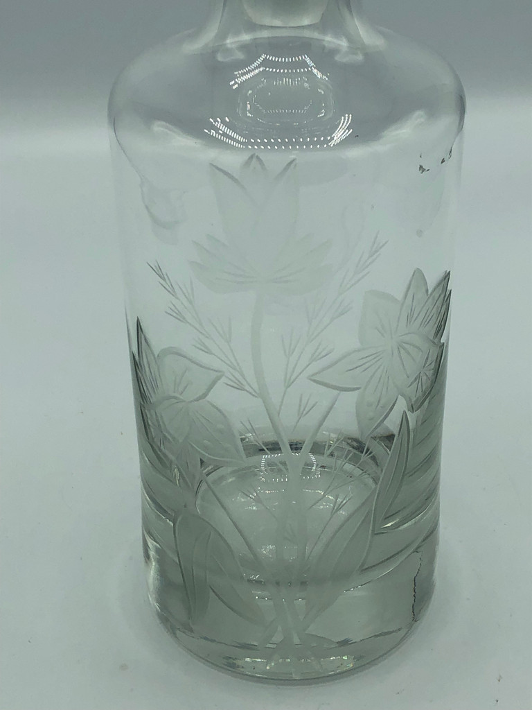 Etched Flower Decanter